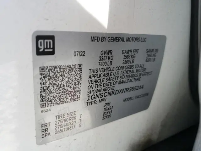 2022 CHEVROLET TAHOE C1500 LT  