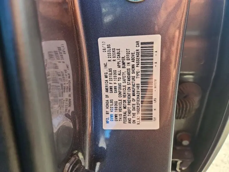 2017 HONDA ACCORD EXL  