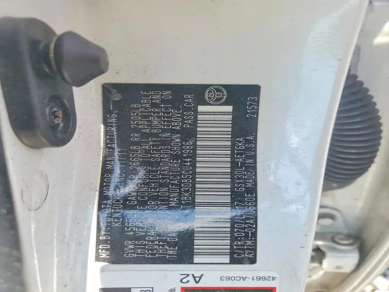 2012 TOYOTA AVALON BASE  