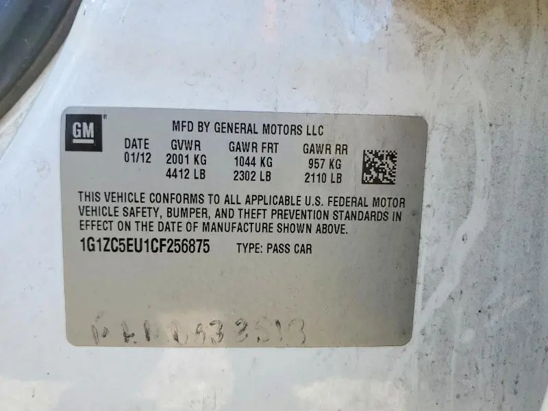 2012 CHEVROLET MALIBU 1LT  