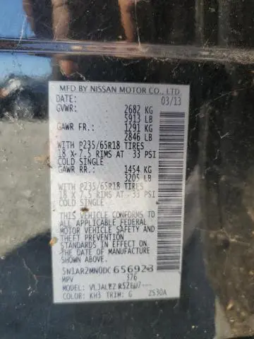 2013 NISSAN PATHFINDER S  