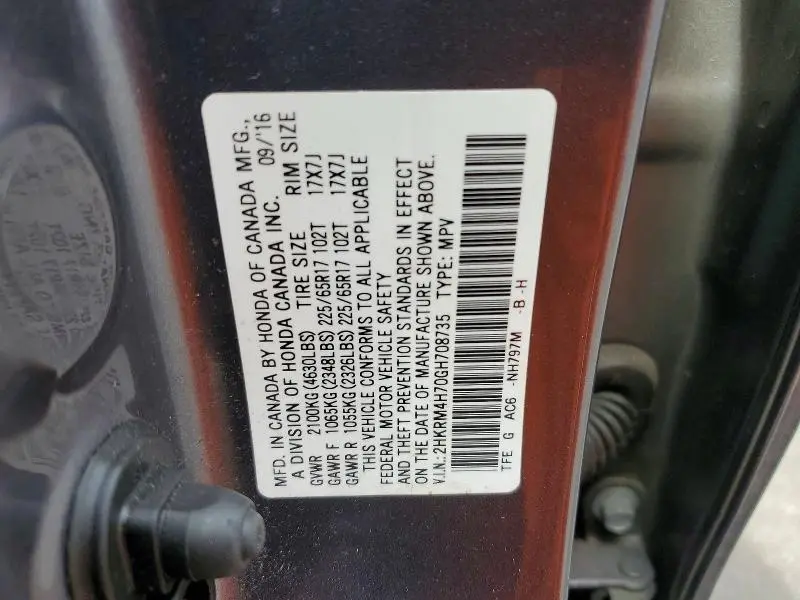 2016 HONDA CR-V EXL  