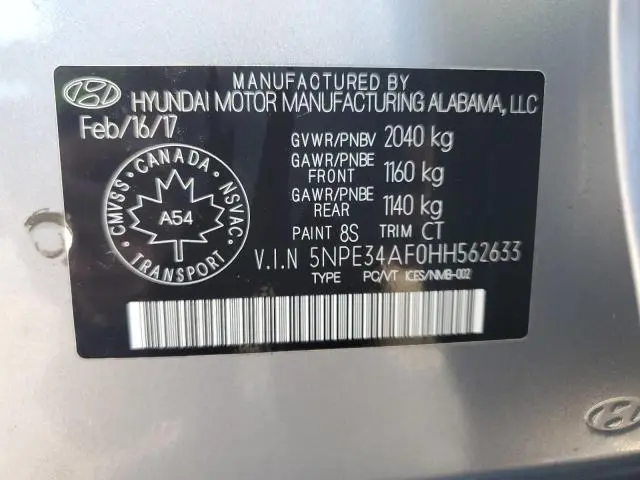 2017 HYUNDAI SONATA SPORT  