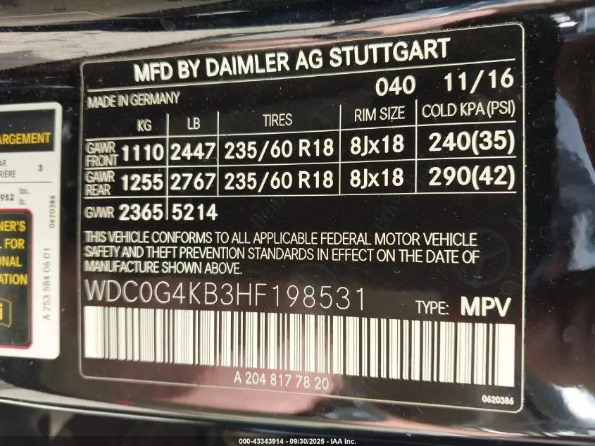 2017 MERCEDES-BENZ GLC 300 4MATIC