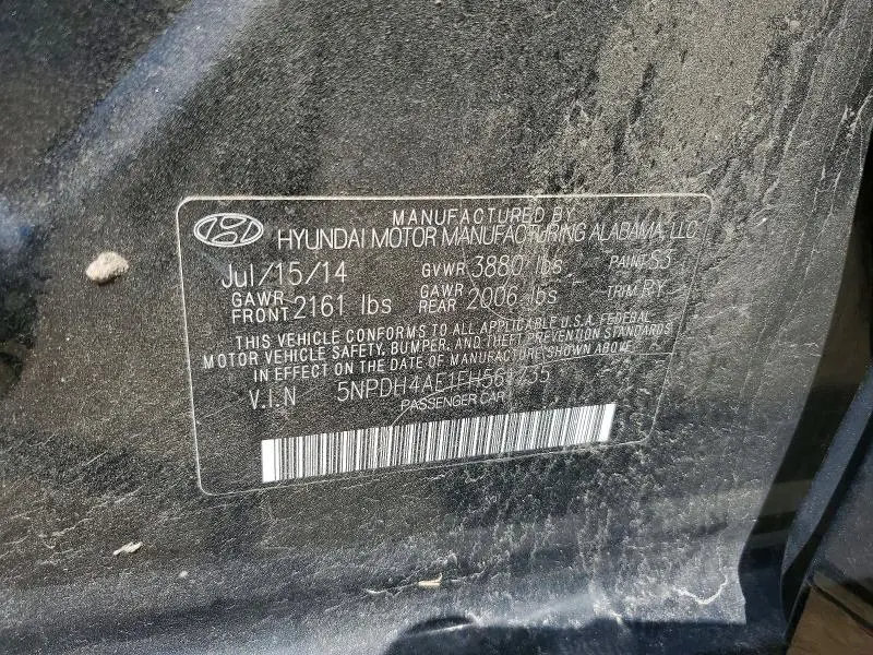 2015 HYUNDAI ELANTRA LIMITED  
