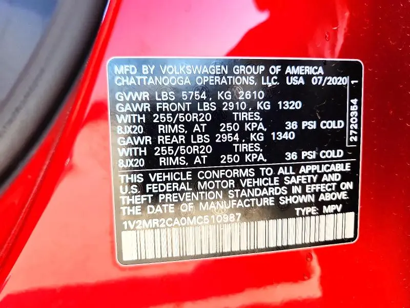 2021 VOLKSWAGEN ATLAS SE  