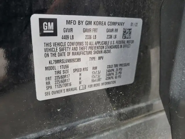 2022 CHEVROLET TRAILBLAZER LT  