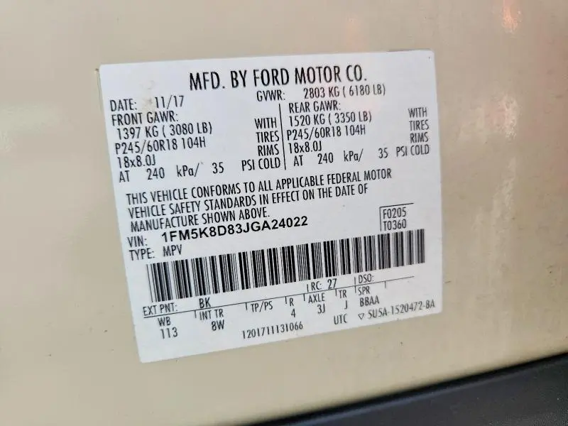 2018 FORD EXPLORER XLT  