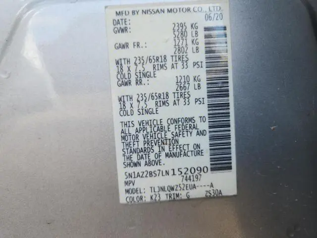 2020 NISSAN MURANO SV  