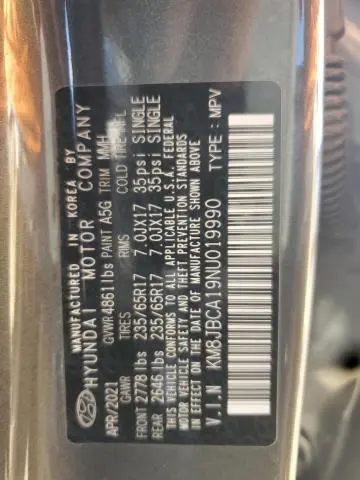 2022 HYUNDAI TUCSON BLUE  