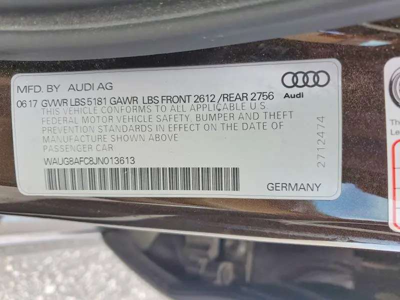 2018 AUDI A6 PREMIUM PLUS  