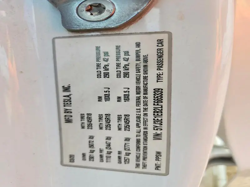 2020 TESLA MODEL 3   