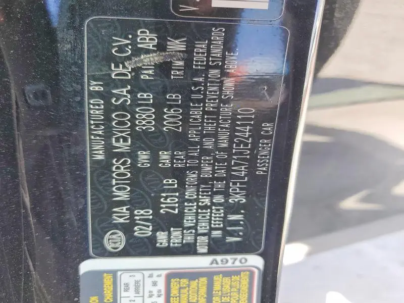 2018 KIA FORTE LX  