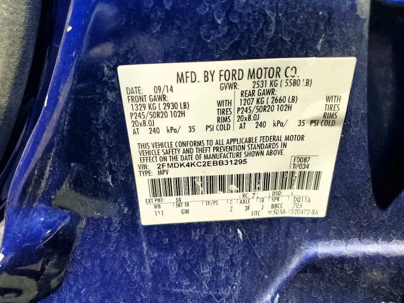 2014 FORD EDGE LIMITED  