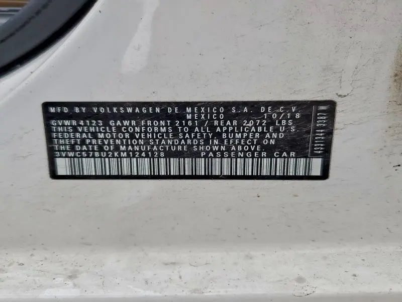 2019 VOLKSWAGEN JETTA S  