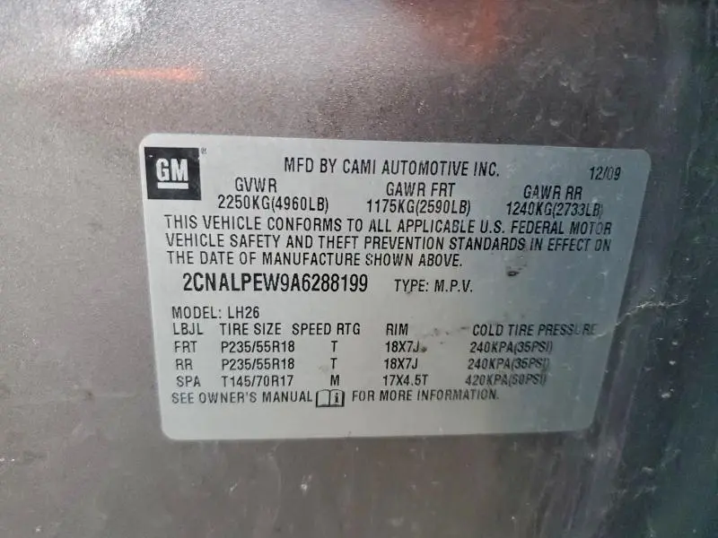 2010 CHEVROLET EQUINOX LT  