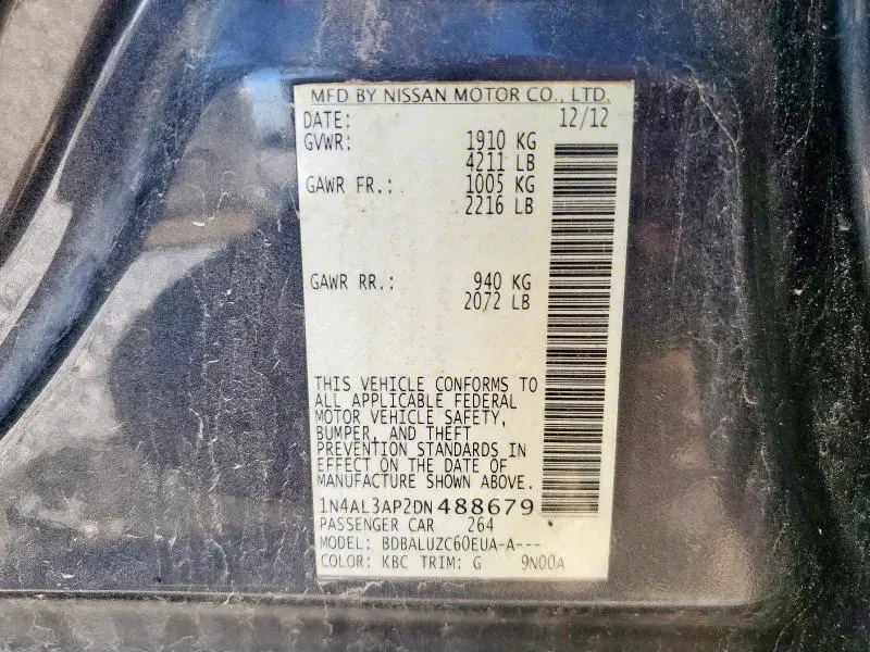 2013 NISSAN ALTIMA 2.5  