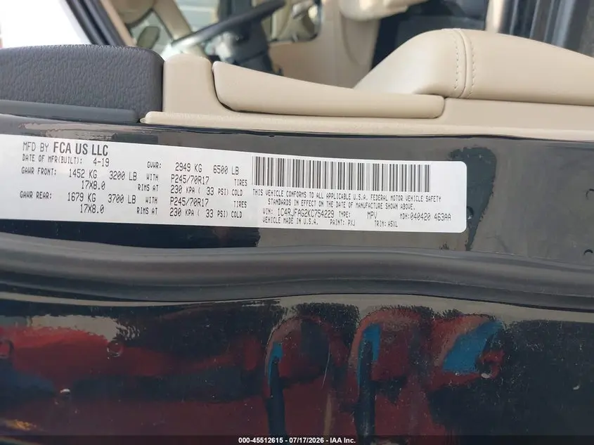2019 JEEP GRAND CHEROKEE LAREDO E 4X4