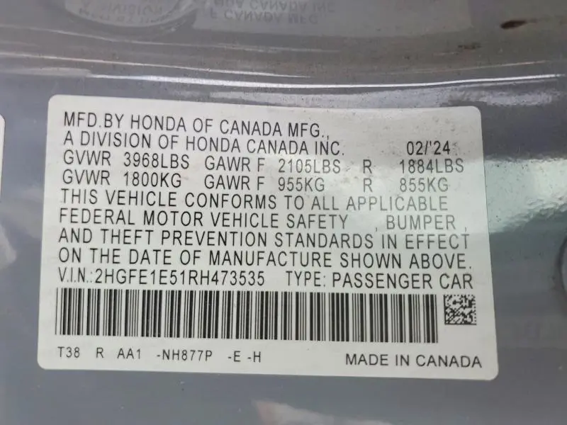2024 HONDA CIVIC SI  