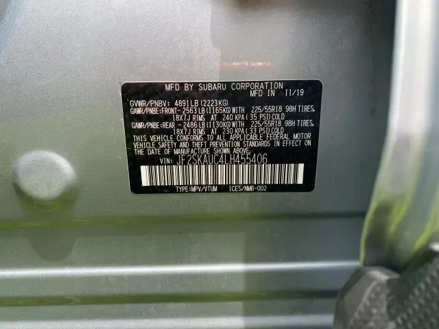 2020 SUBARU FORESTER LIMITED  