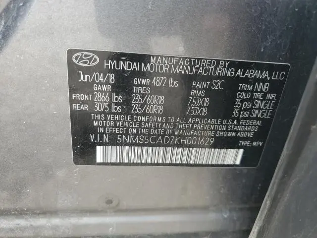 2019 HYUNDAI SANTA FE LIMITED