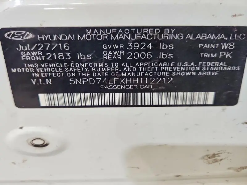 2017 HYUNDAI ELANTRA SE  