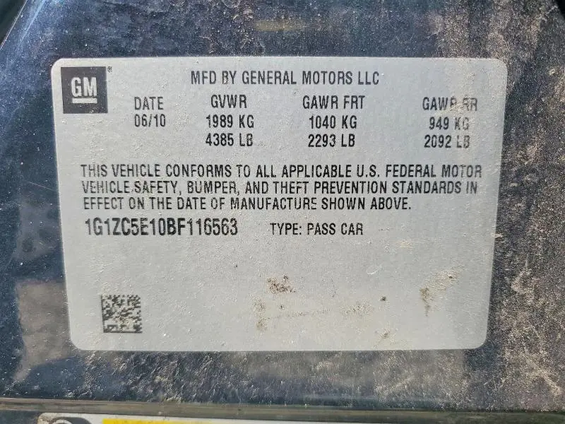 2011 CHEVROLET MALIBU 1LT  