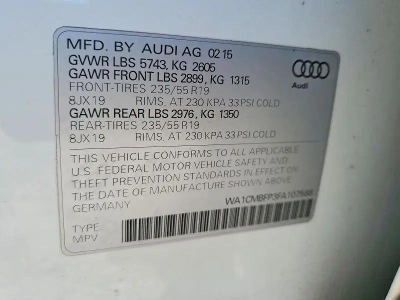 2015 AUDI Q5 TDI PREMIUM PLUS  