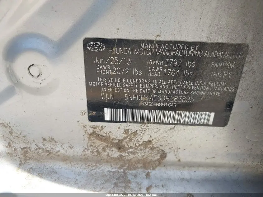 2013 HYUNDAI ELANTRA LIMITED