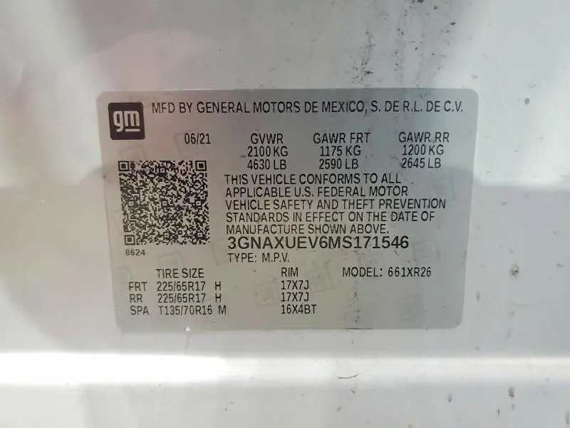 2021 CHEVROLET EQUINOX LT  