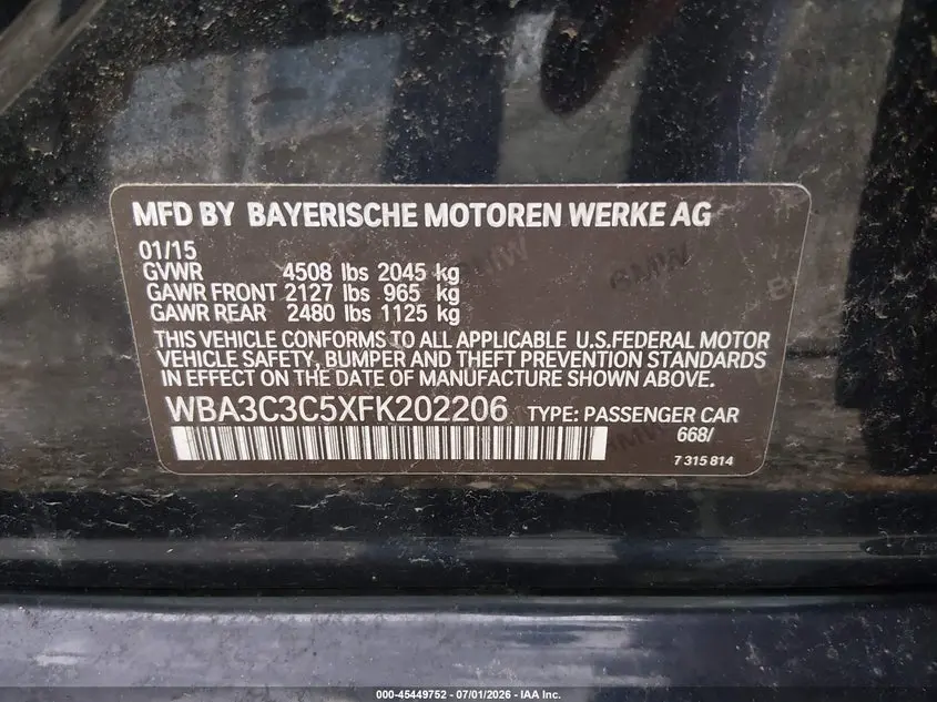 2015 BMW 320I XDRIVE