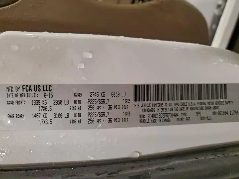 2015 CHRYSLER TOWN & COUNTRY TOURING  