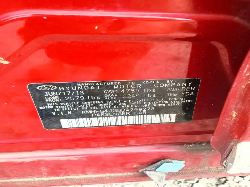 2013 HYUNDAI AZERA BASE  