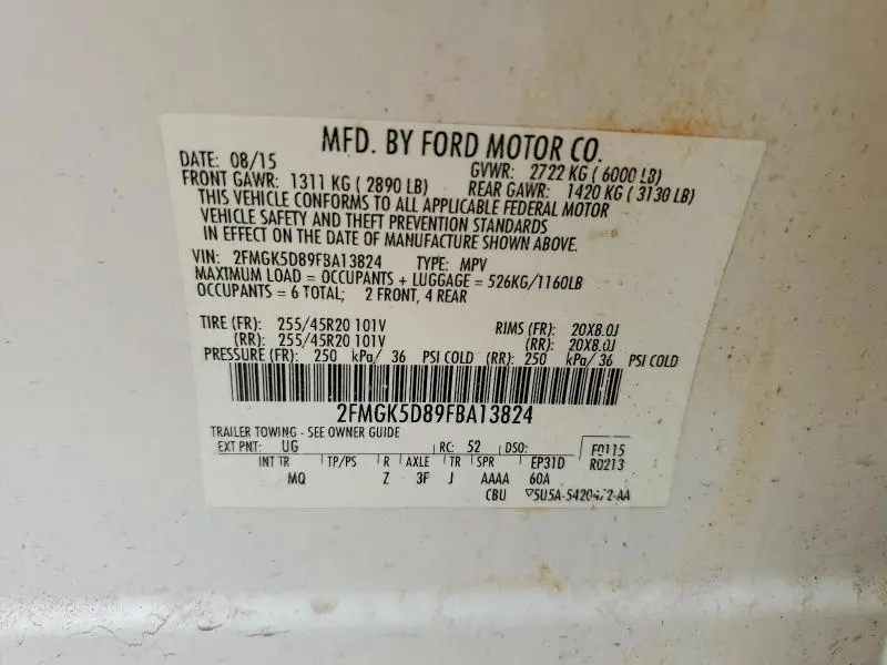 2015 FORD FLEX LIMITED  