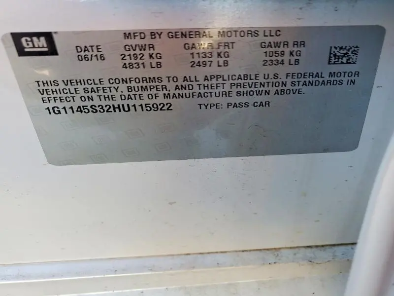 2017 CHEVROLET IMPALA PREMIER  