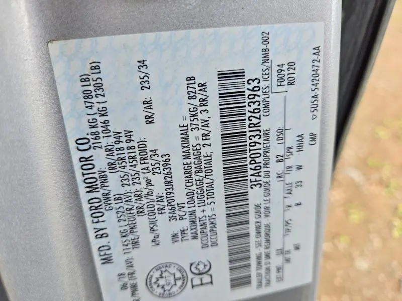 2018 FORD FUSION SE  