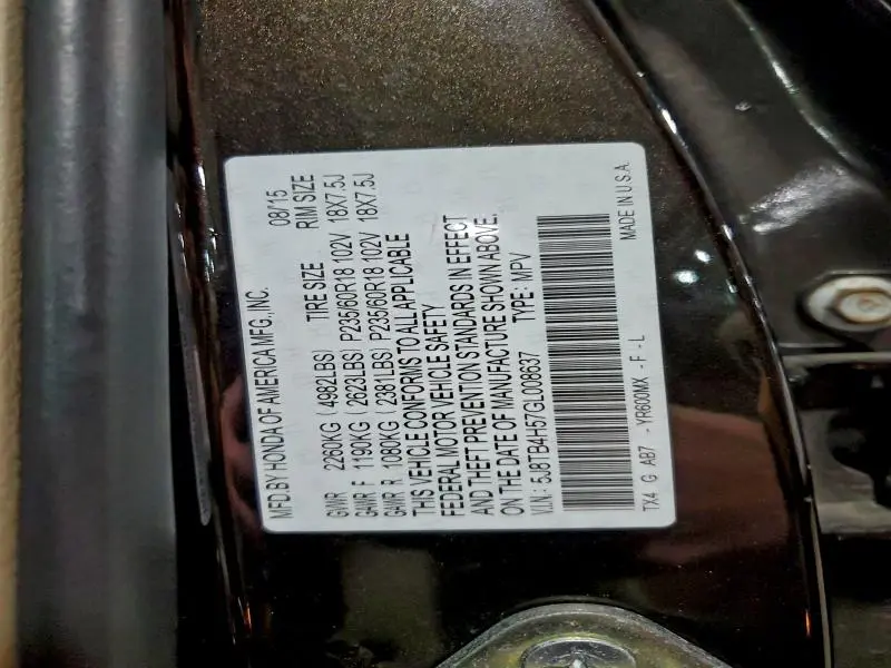 2016 ACURA RDX TECHNOLOGY  