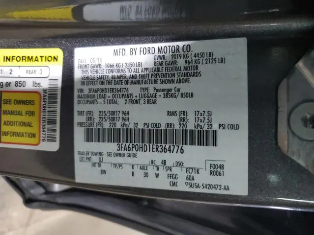 2014 FORD FUSION SE