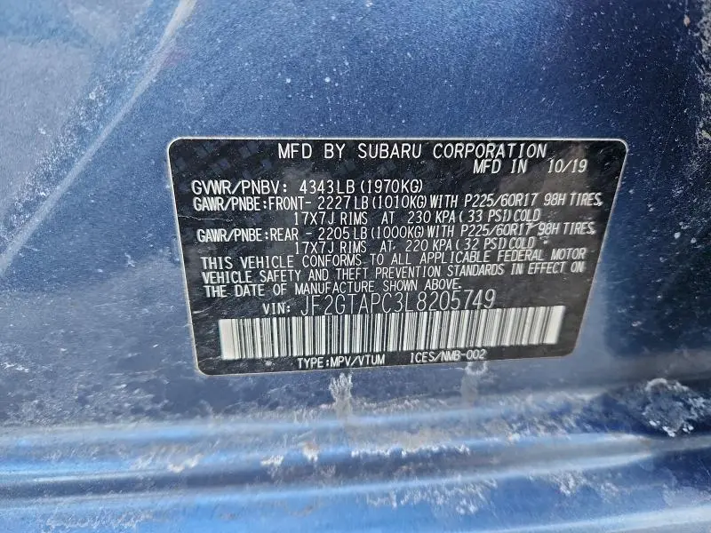 2020 SUBARU CROSSTREK PREMIUM  