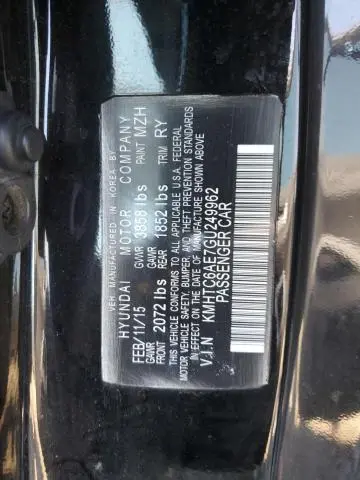 2016 HYUNDAI VELOSTER TURBO