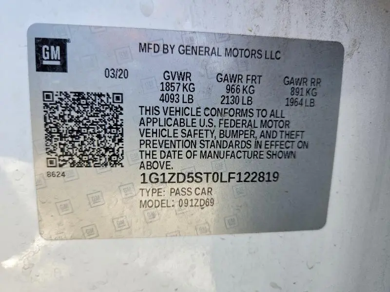 2020 CHEVROLET MALIBU LT  