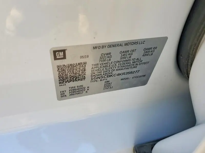 2019 CHEVROLET TAHOE C1500 LT  