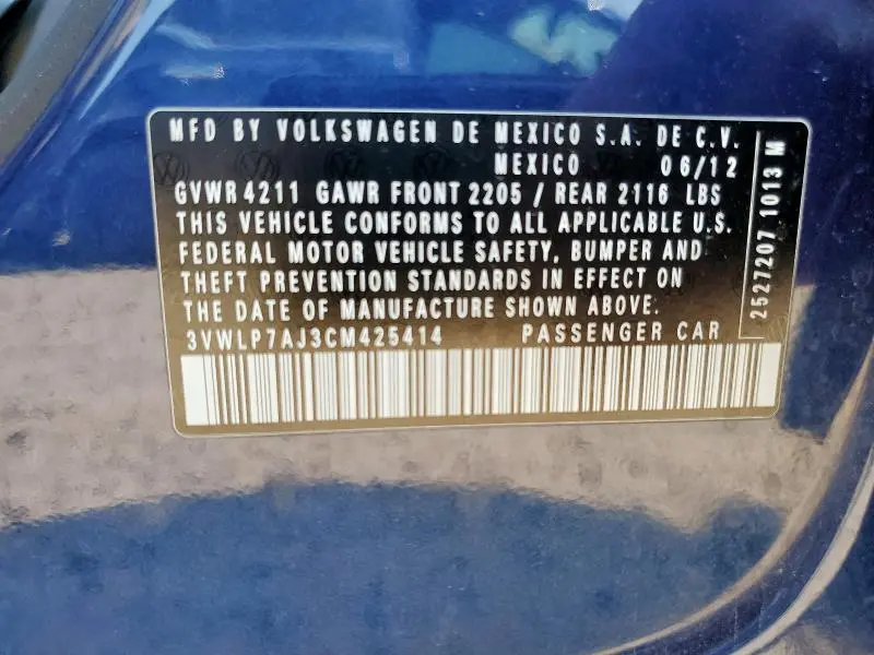 2012 VOLKSWAGEN JETTA SEL