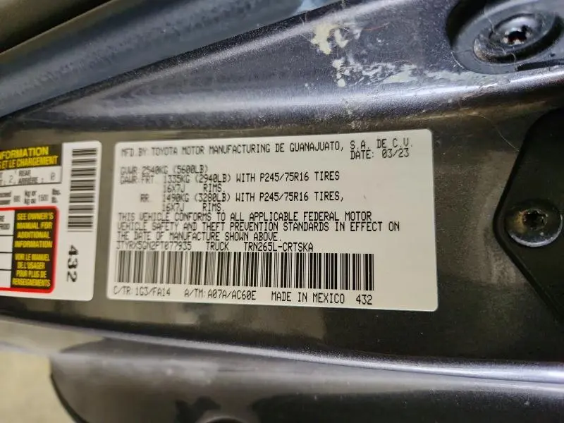 2023 TOYOTA TACOMA SR  