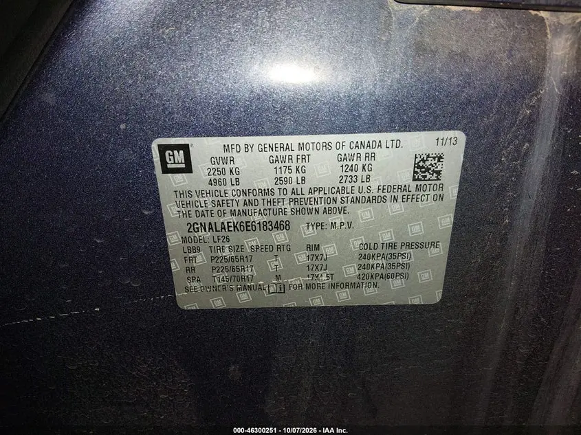 2014 CHEVROLET EQUINOX LS