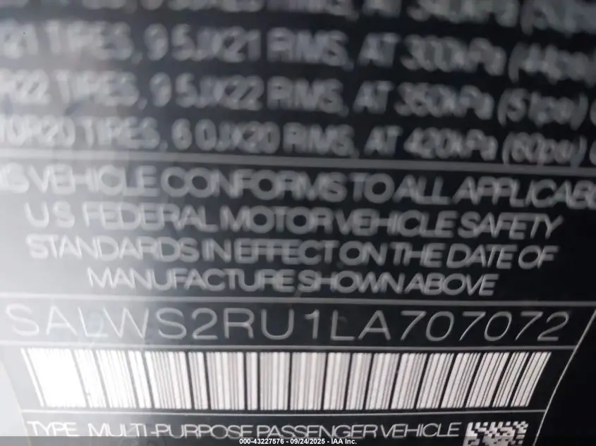 2020 LAND ROVER RANGE ROVER SPORT HST MHEV