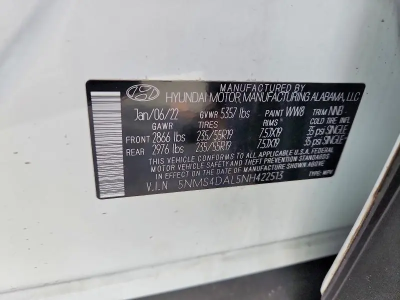 2022 HYUNDAI SANTA FE LIMITED  
