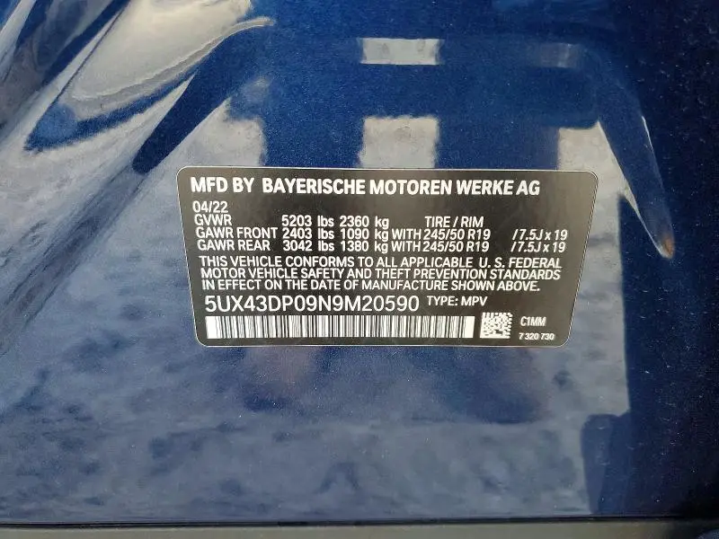 2022 BMW X3 SDRIVE30I  