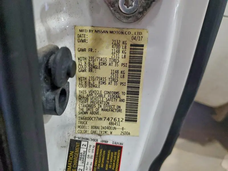 2017 NISSAN FRONTIER S  