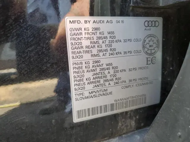 2017 AUDI Q7 TECHNIK S-LINE  